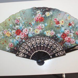 Vintage Floral Fan European